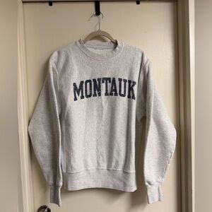 Gray Montauk Champion Reverse Weave Crewneck